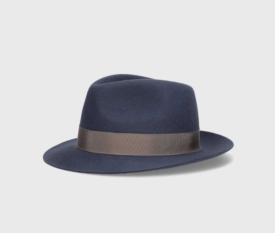 Chapeaux Borsalino | Fedora Feutre Brosse Petit Bord