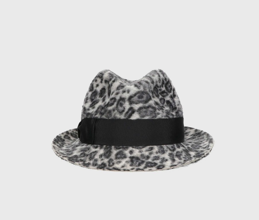 Chapeaux Borsalino | Trilby Feutre Melusine Imprime Leopard