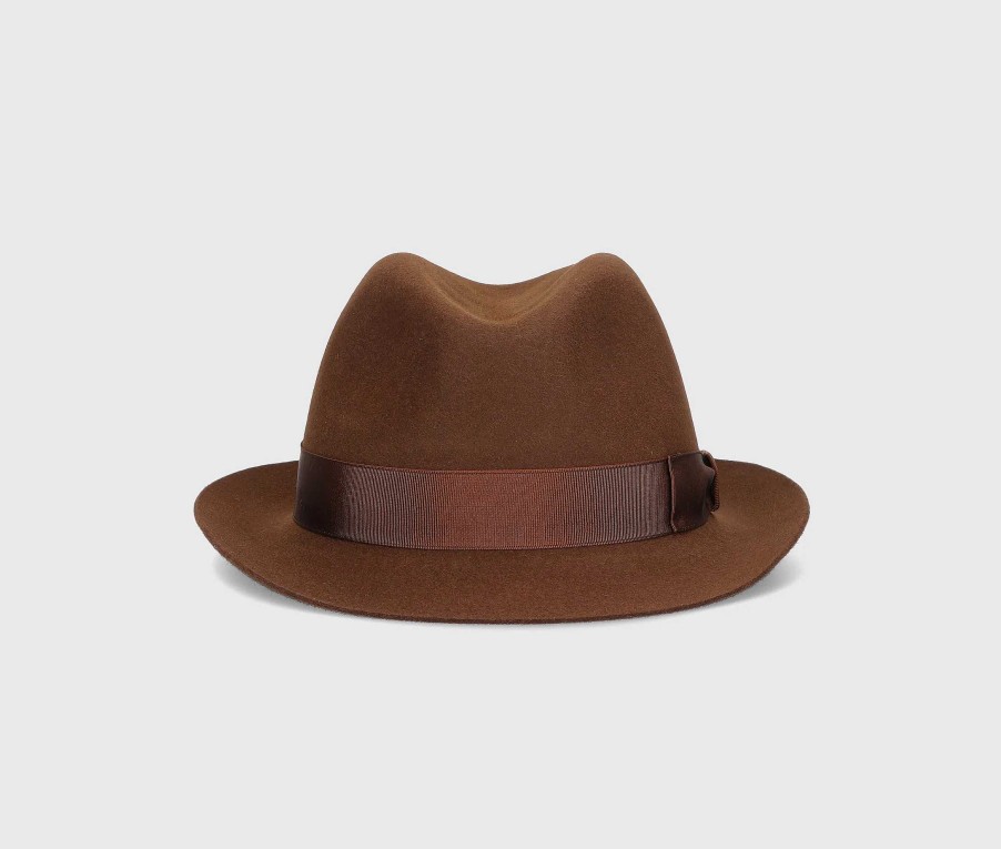 Chapeaux Borsalino | Trilby En Feutre Brosse A Petit Bord