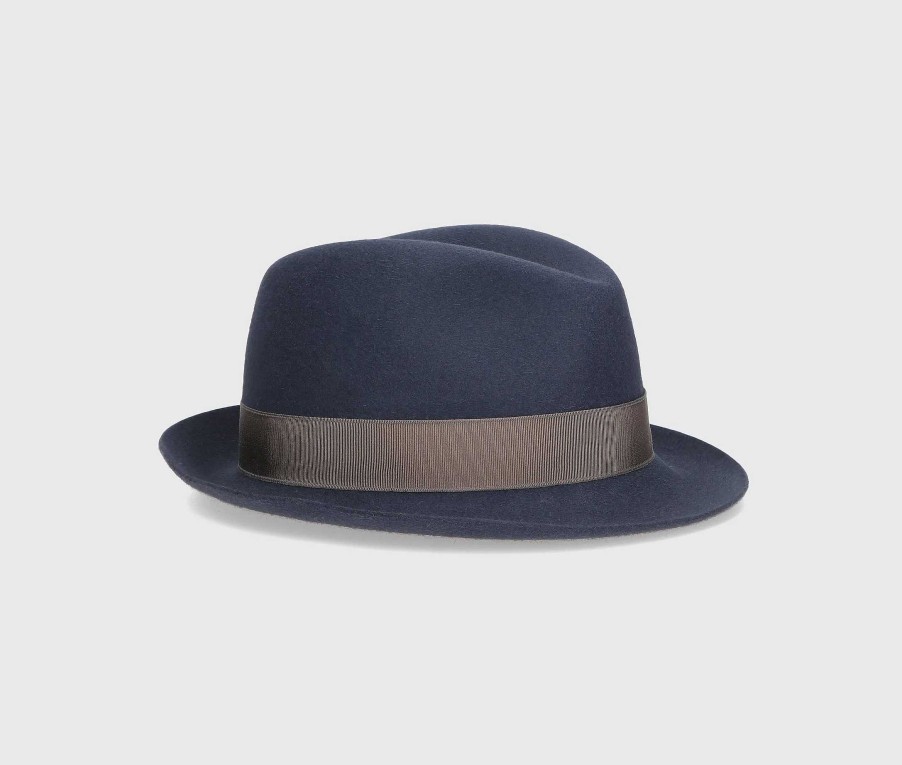 Chapeaux Borsalino | Trilby En Feutre Brosse A Petit Bord