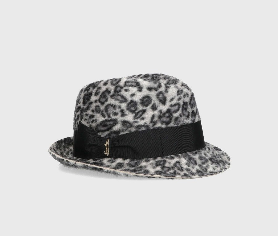 Chapeaux Borsalino | Trilby Feutre Melusine Imprime Leopard