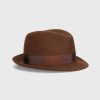 Chapeaux Borsalino | Trilby En Feutre Brosse A Petit Bord