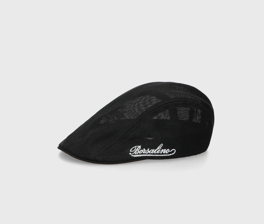 Casquettes Borsalino | Casquette Plate En Materiau Maille