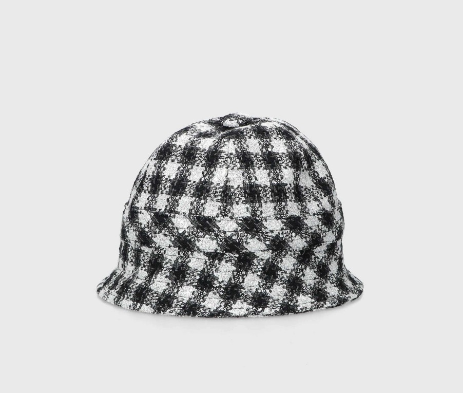 Casquettes Borsalino | Cloche En Boucl A Carreaux