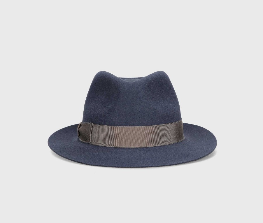 Chapeaux Borsalino | Fedora Feutre Brosse Petit Bord