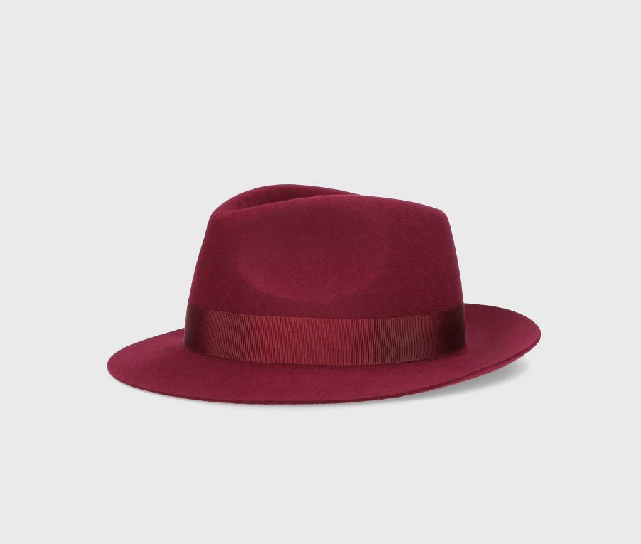 Chapeaux Borsalino | Fedora Feutre Brosse Petit Bord