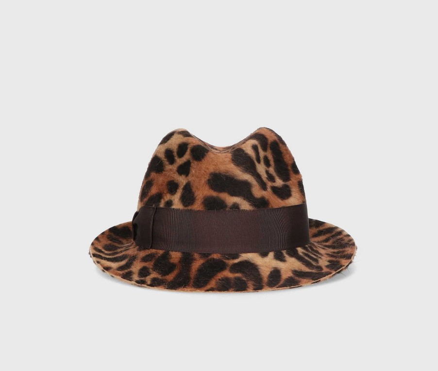 Chapeaux Borsalino | Trilby Feutre Melusine Imprime Leopard