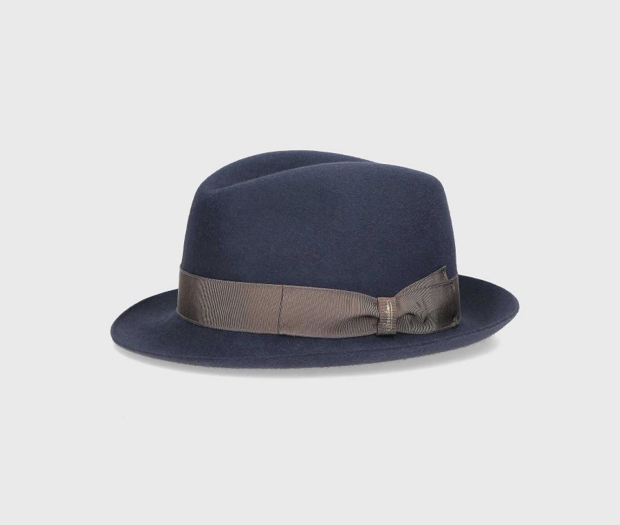 Chapeaux Borsalino | Trilby En Feutre Brosse A Petit Bord